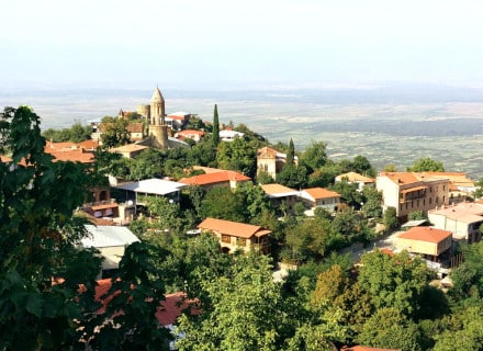 Ville de sighnaghi, à l'ouest de la Géorgie, qui domine la vallée d'Alazani